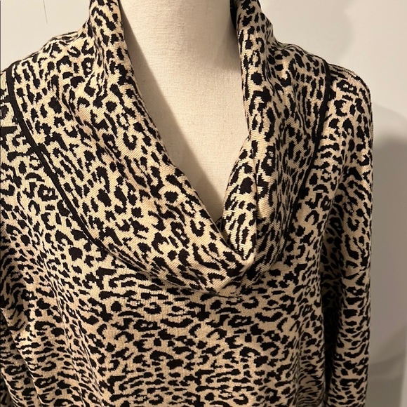 Leopard Print Cowl Neck Sweater - Picture 3 of 14